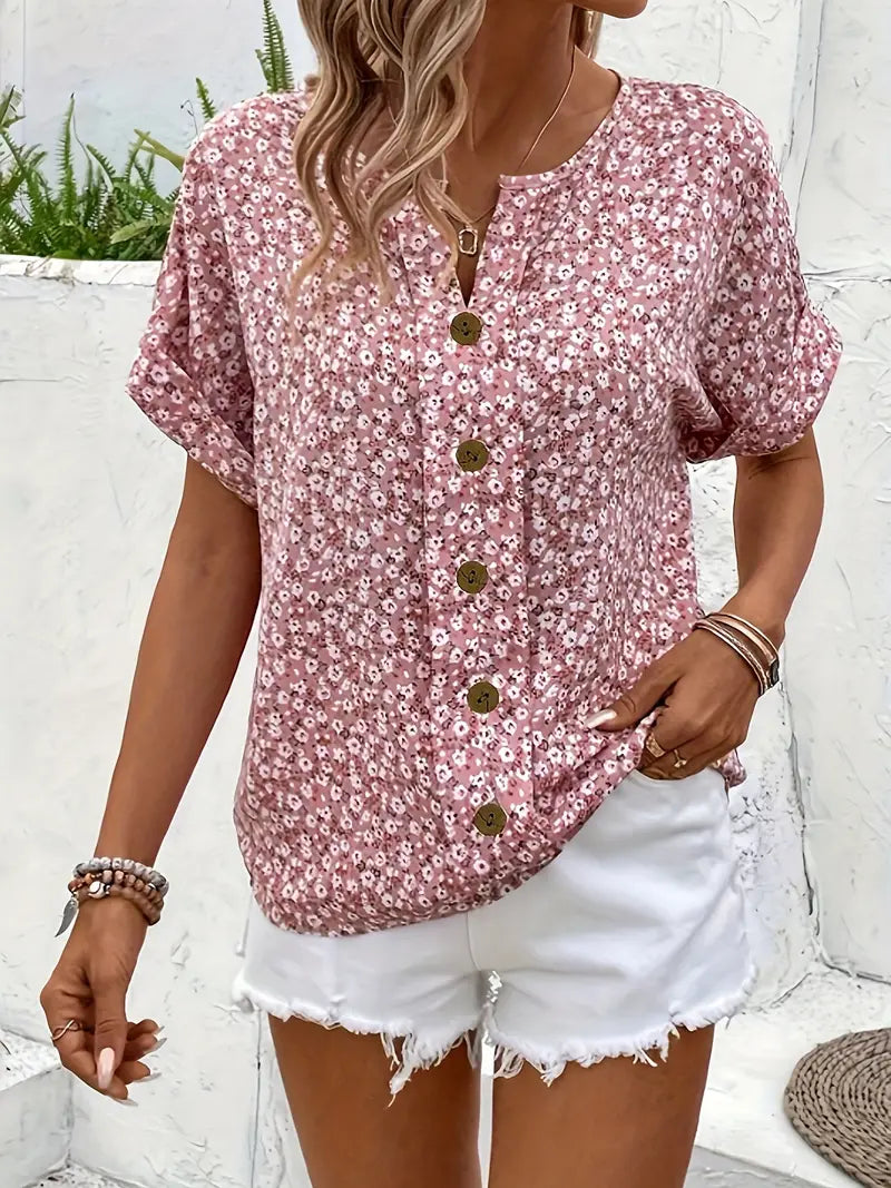 Daphne - Floral Button-Up Blouse