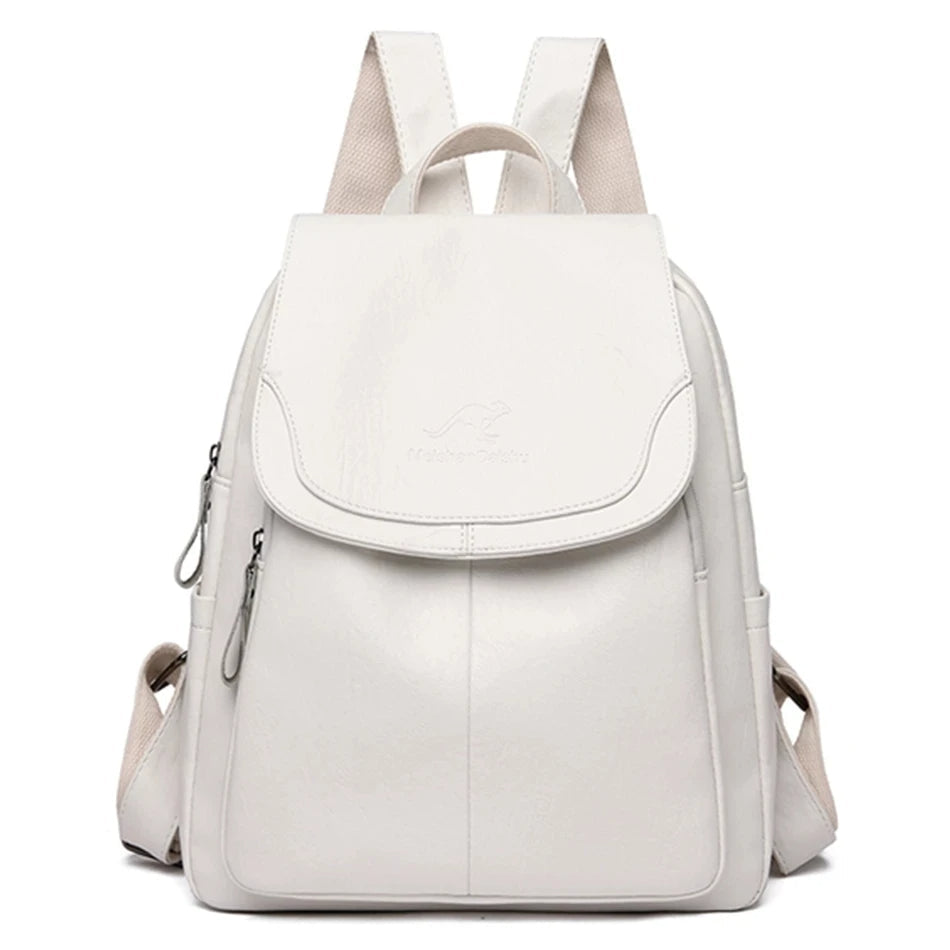 Nyah - Leather anti-theft backpack