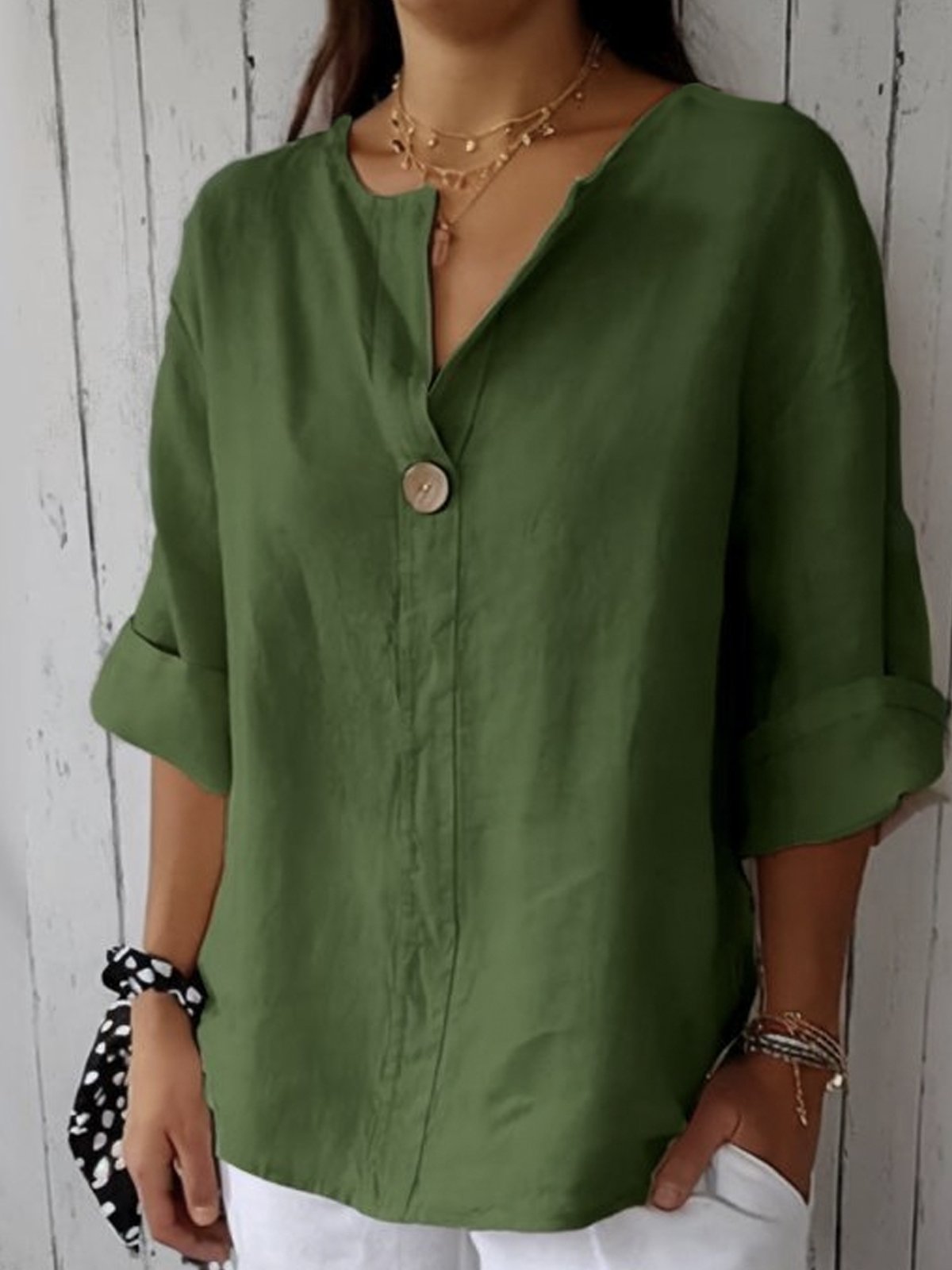 Hana - Casual V-Neck Blouse