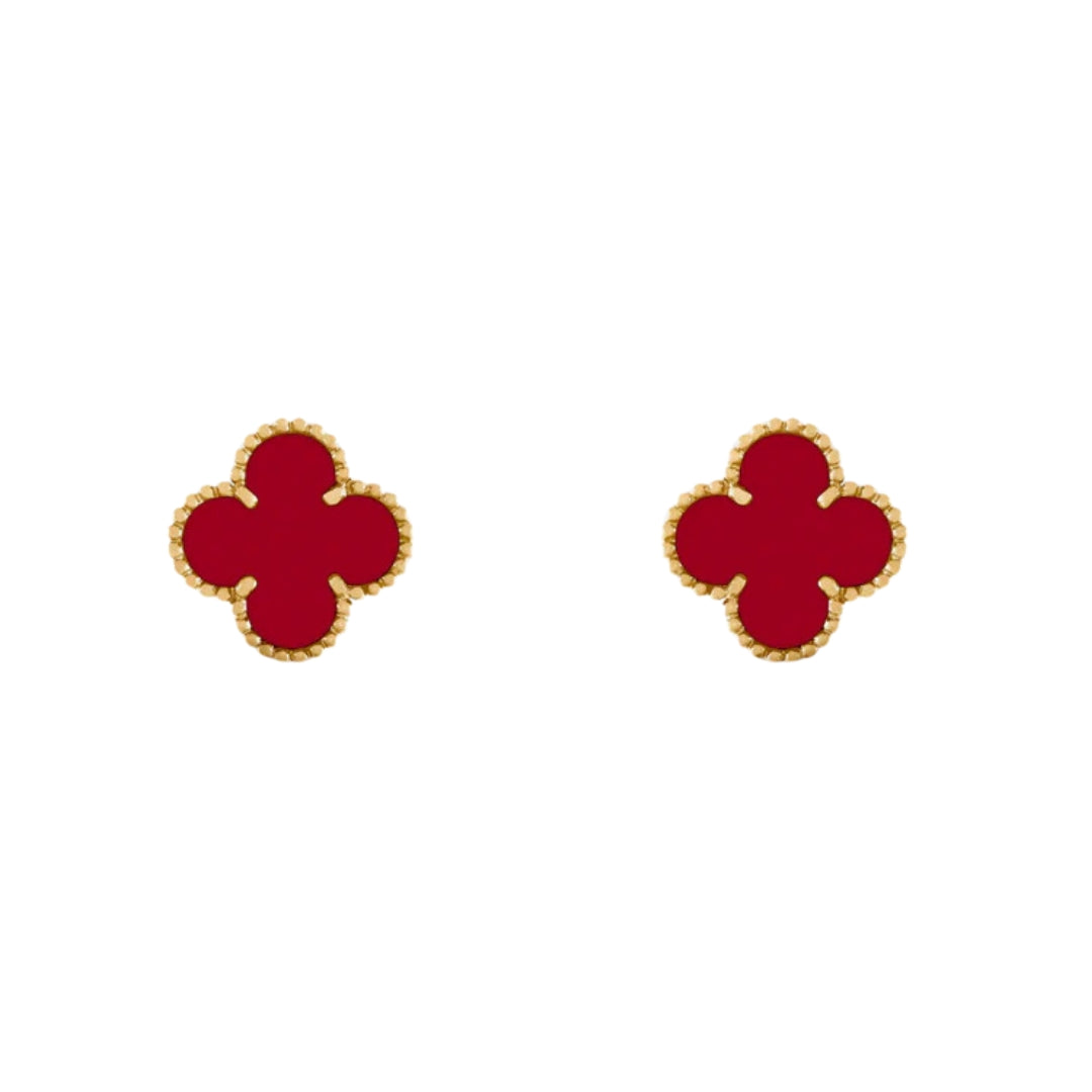 Clover Earrings | Red Gold