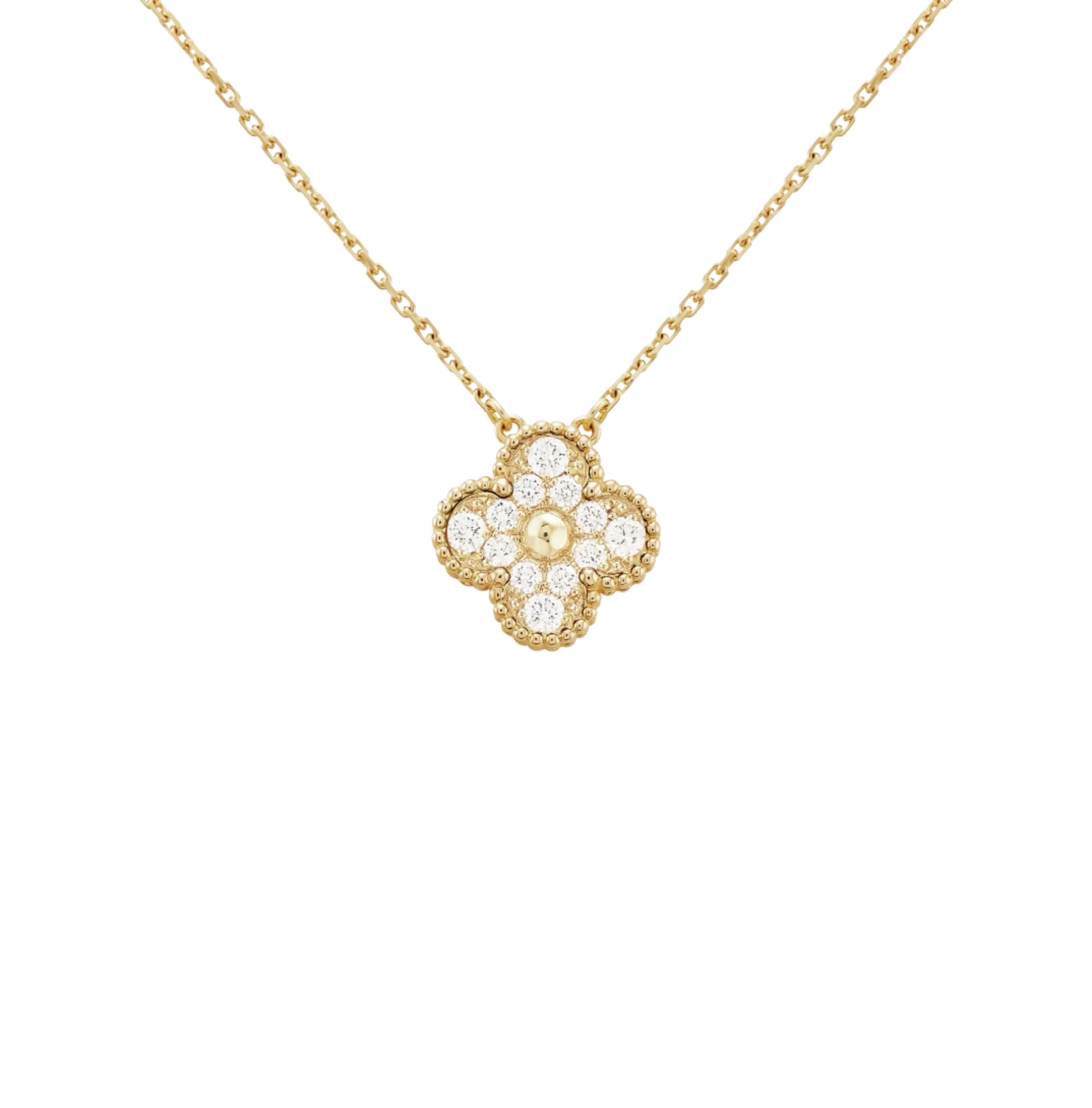 Clover Diamond Necklace | Gold