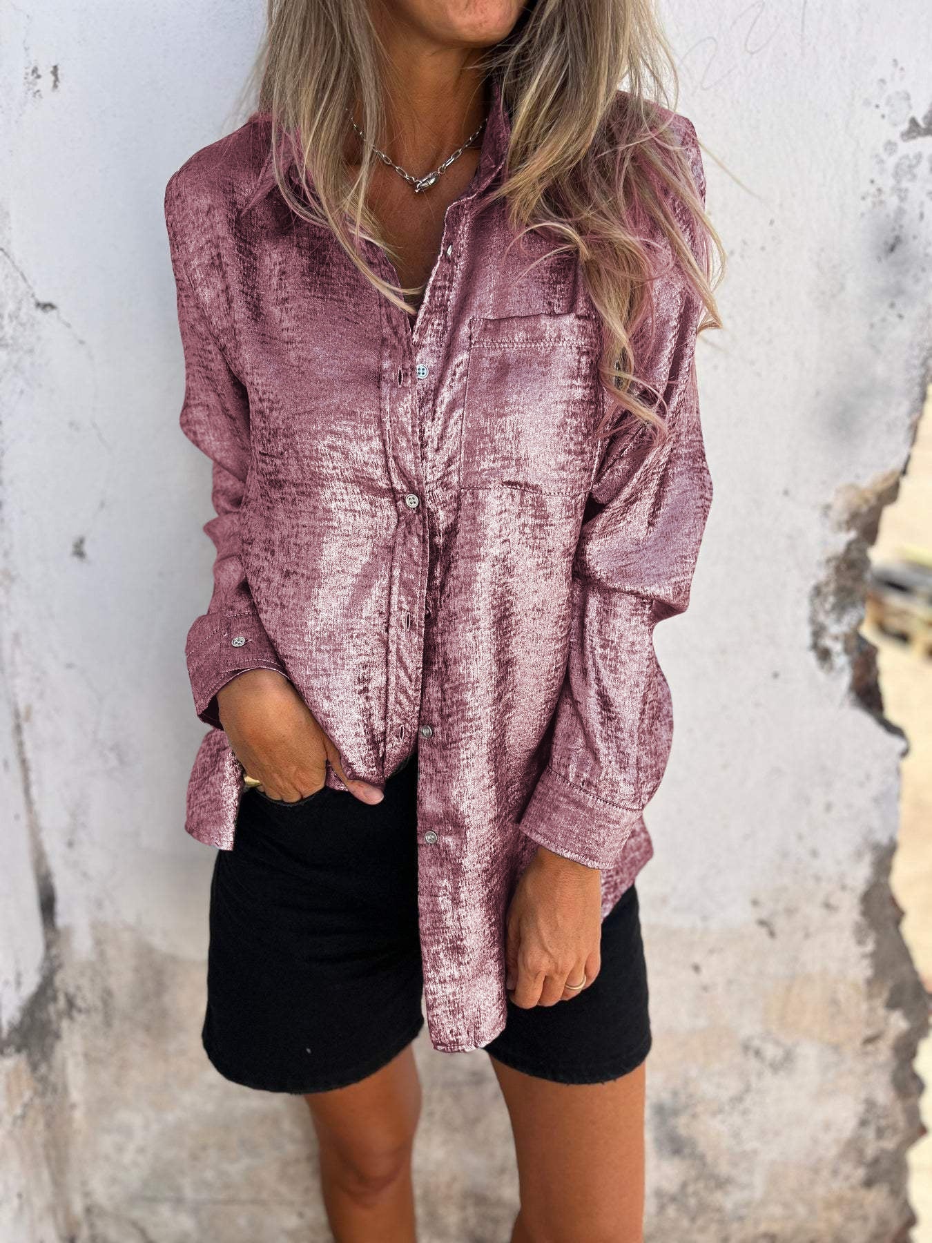 Ava - Chic Shimmer Shirt