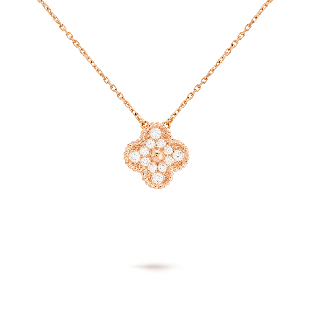 Clover Diamond Necklace | Rose Gold