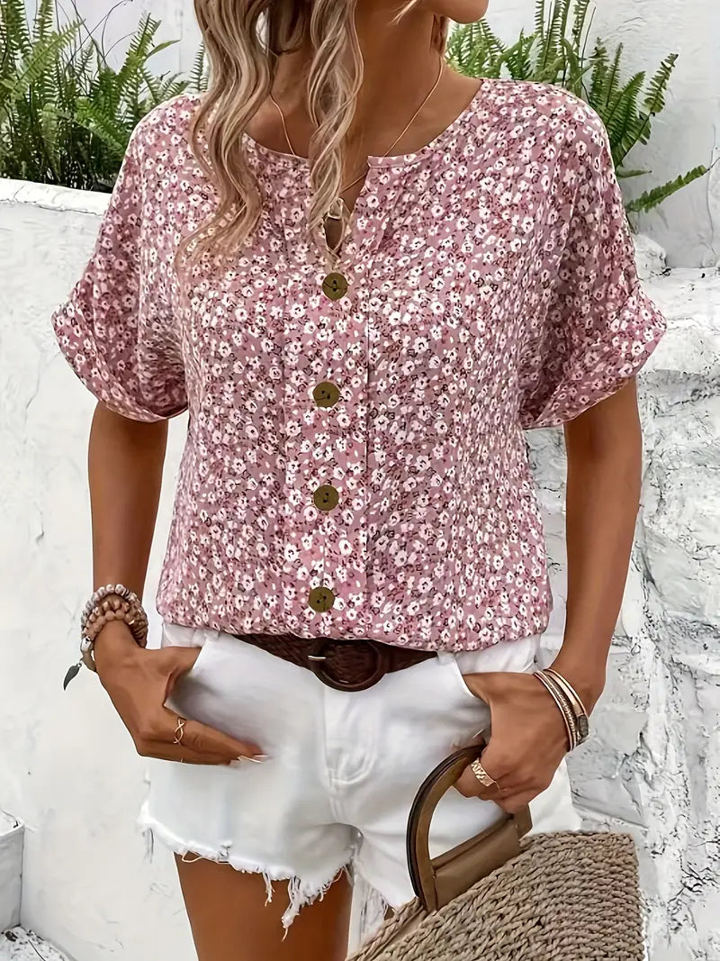 Daphne - Floral Button-Up Blouse