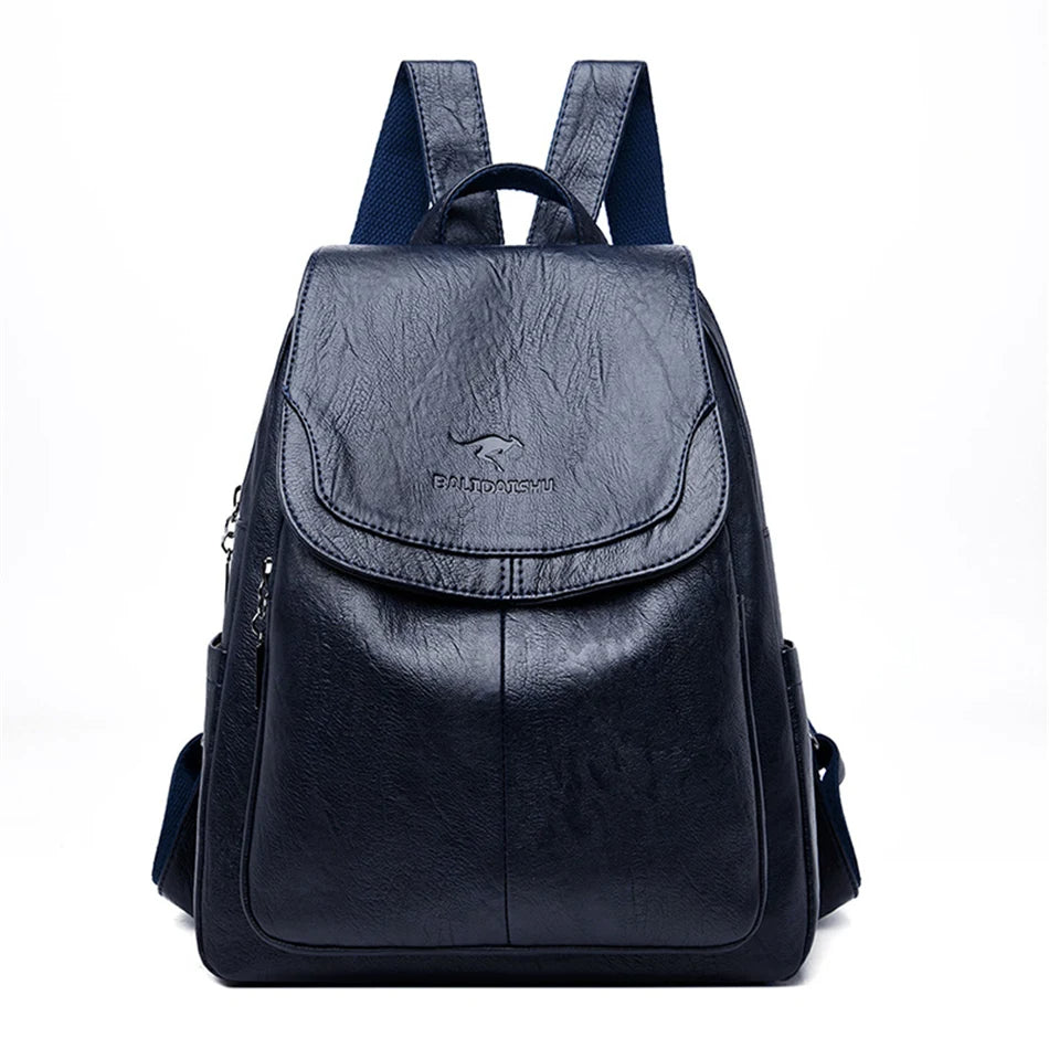 Nyah - Leather anti-theft backpack