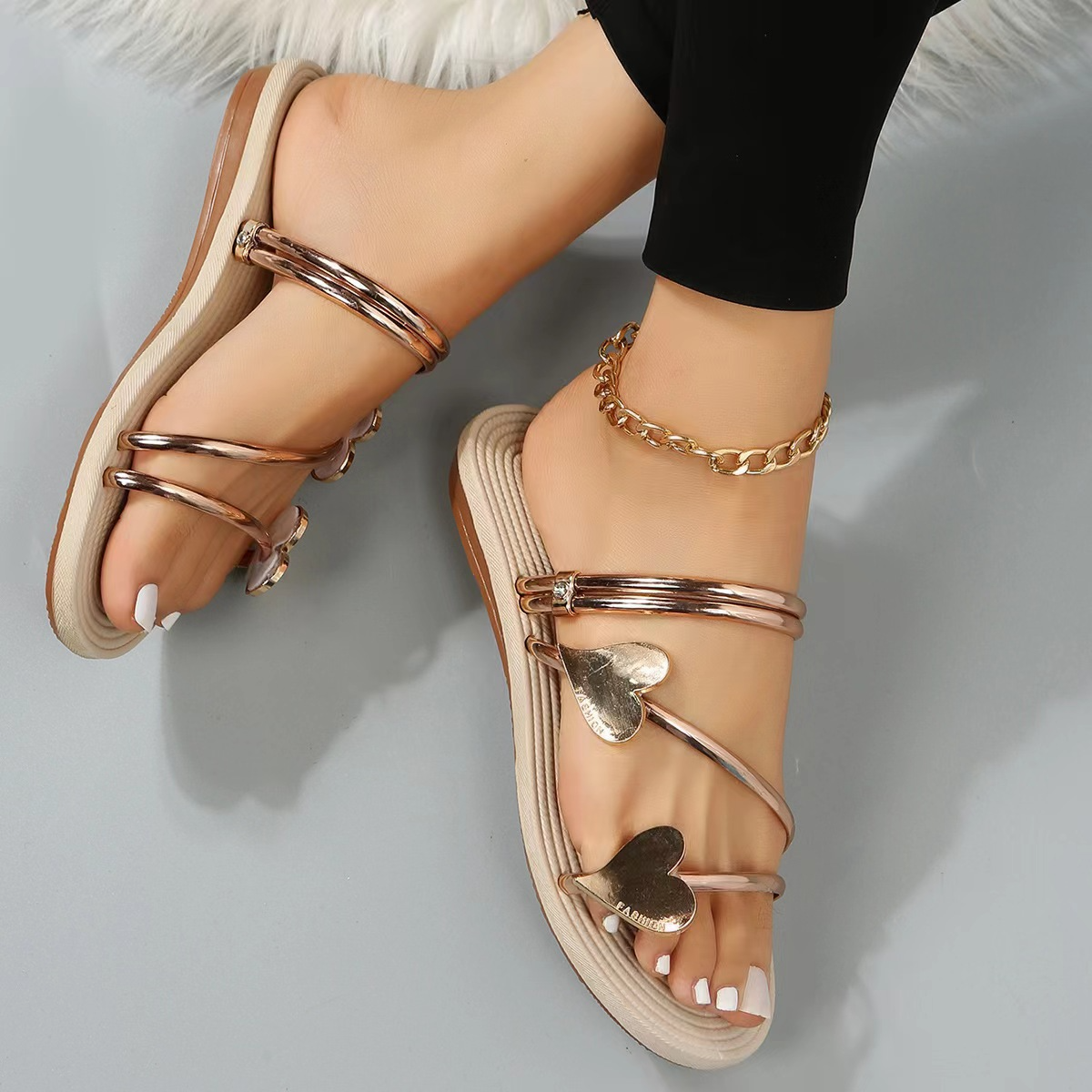 Marie  - Elegant Metallic Sandals