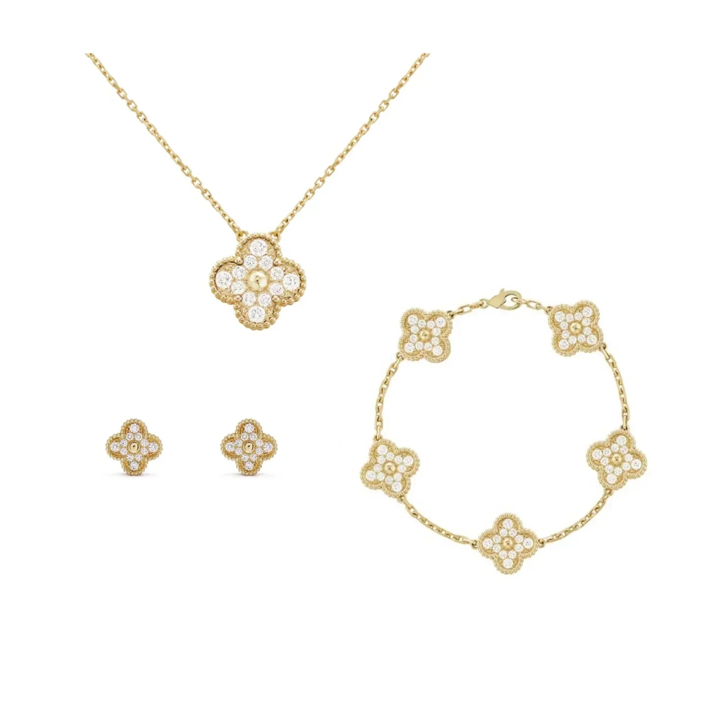 Gold Luxe | Clover Diamond Set