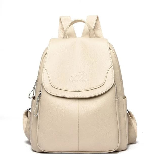 Nyah - Leather anti-theft backpack