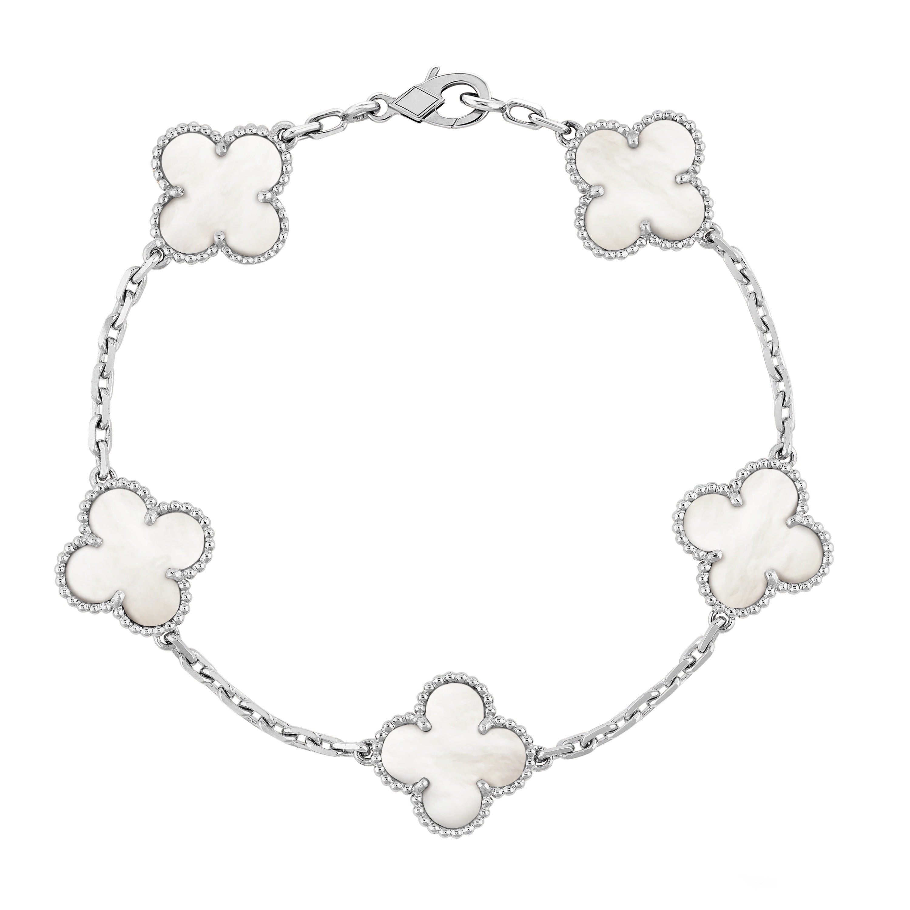 Clover Bracelet | Silver White