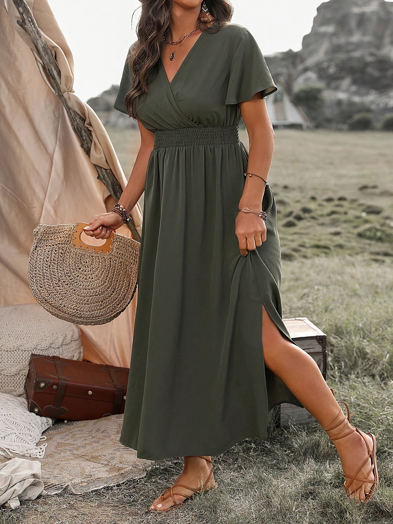 MELANIE | Elegant V-Neck Dress