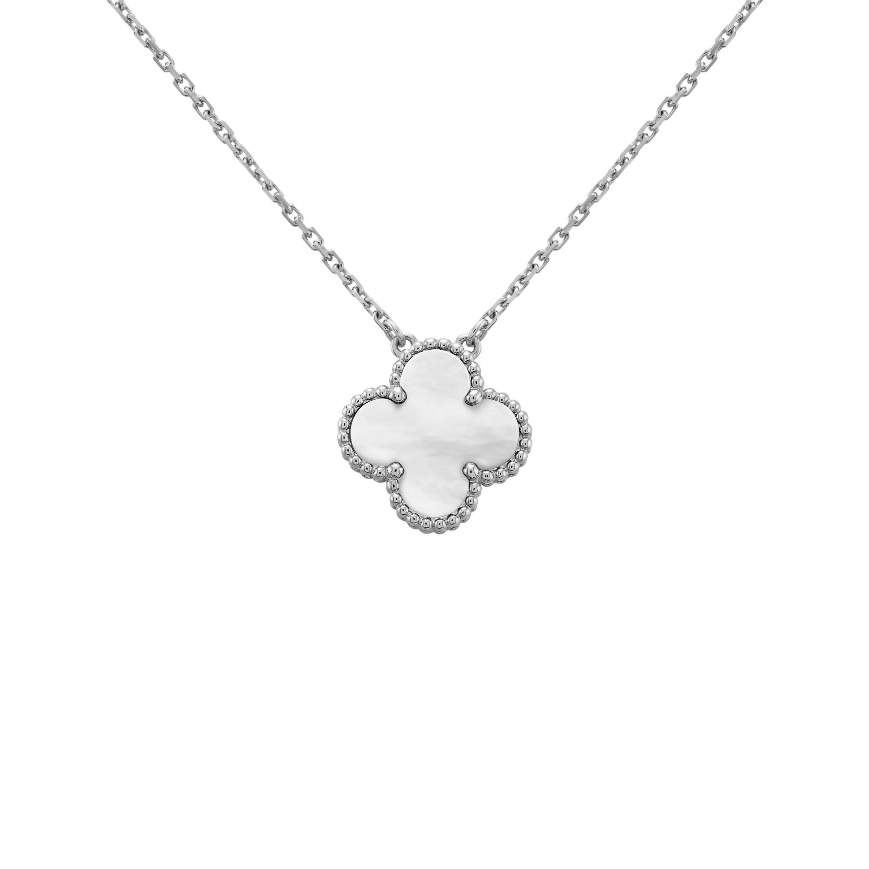 Clover Necklace | Silver White