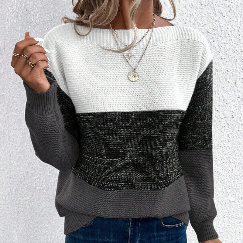 AMY - Chic Colour-Block Jumper for Women