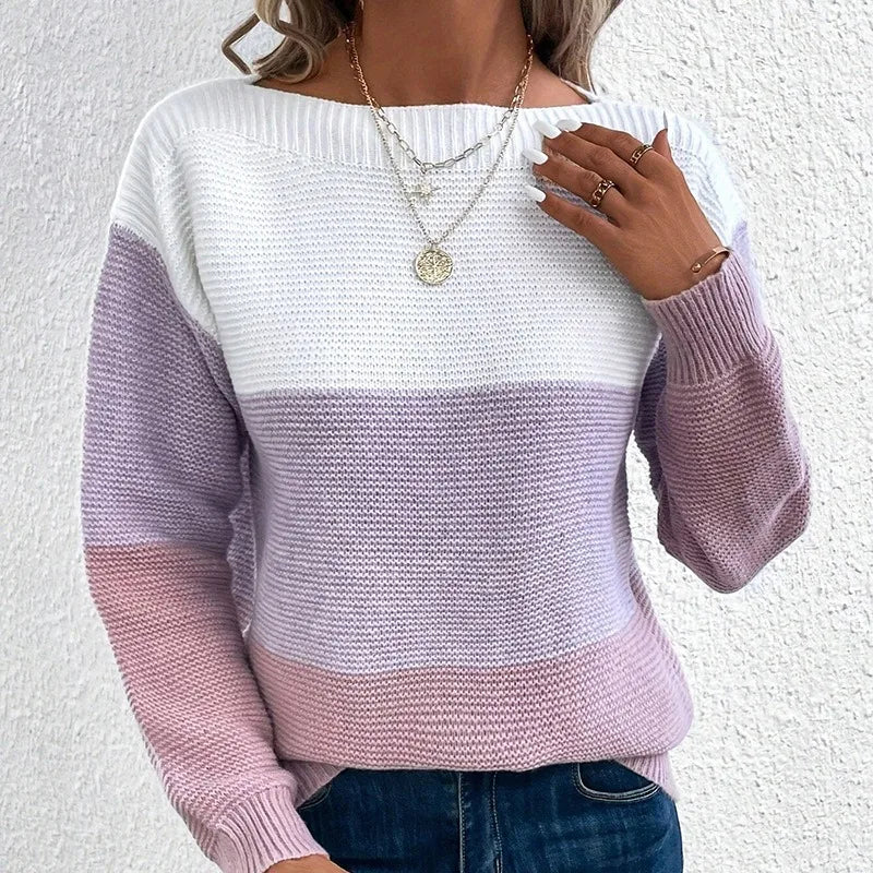 AMY - Chic Colour-Block Jumper for Women