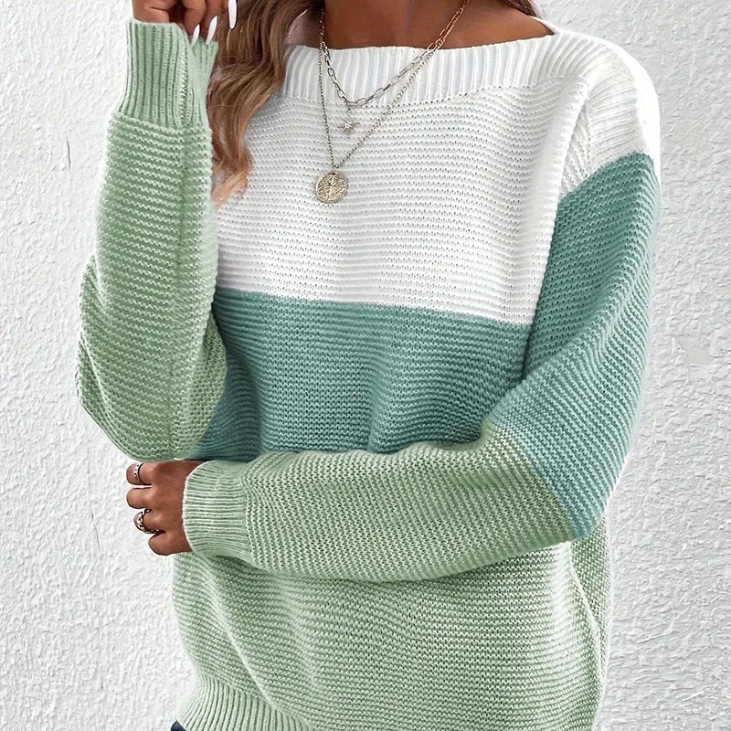 AMY - Chic Colour-Block Jumper for Women