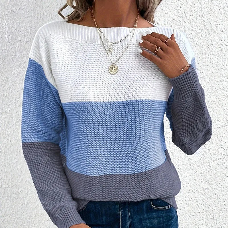 AMY - Chic Colour-Block Jumper for Women