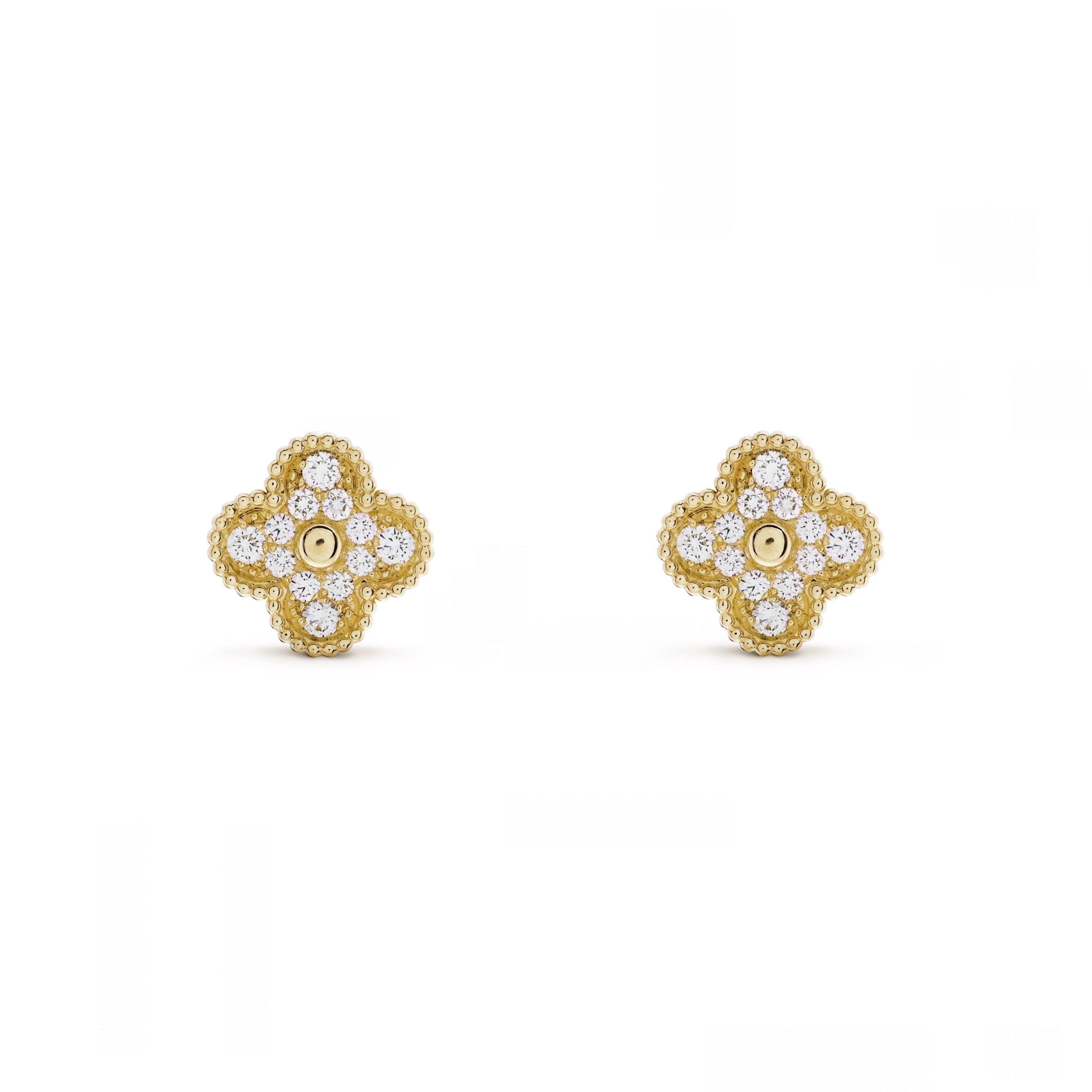 Clover Diamond Earrings | Gold