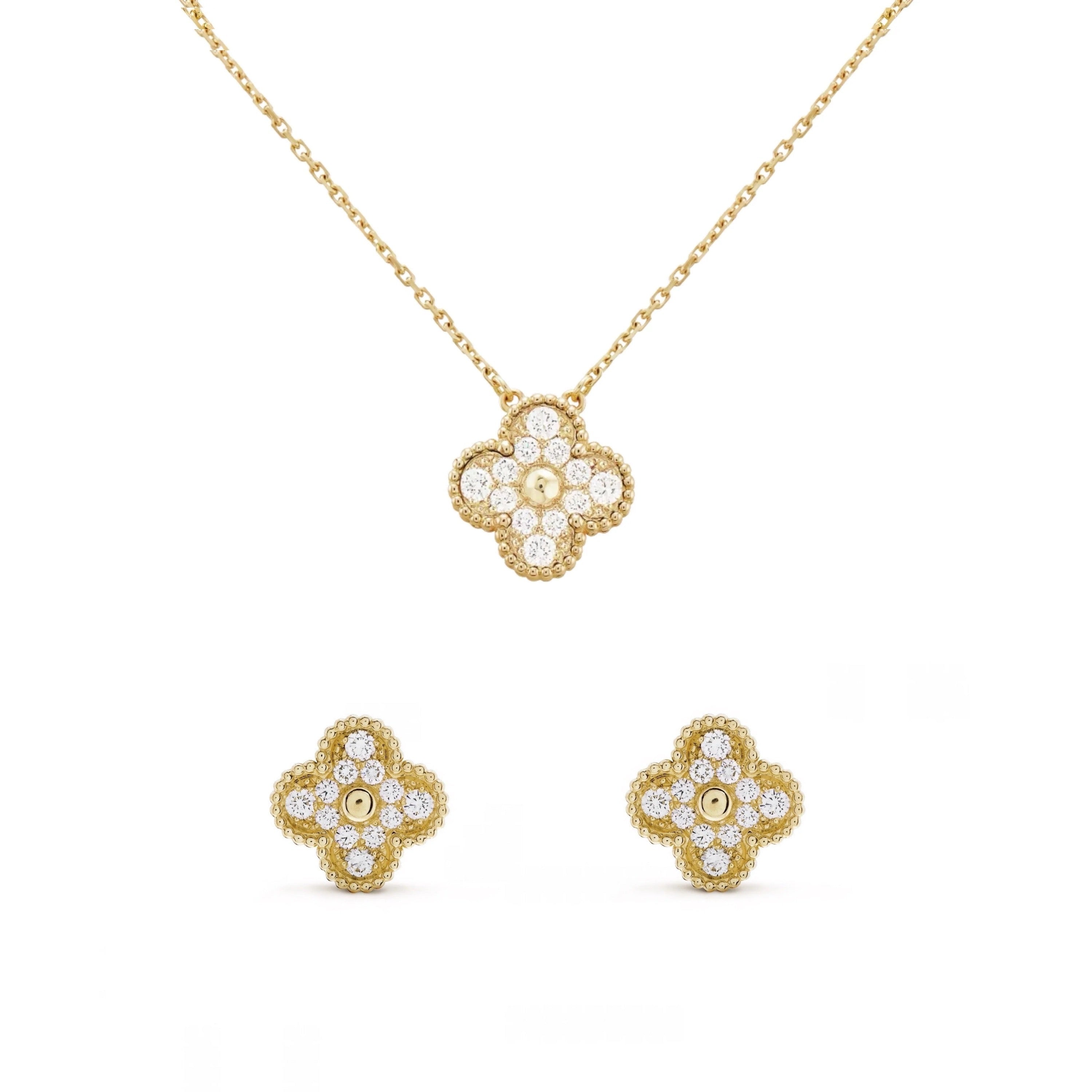 Gold | Clover Diamond Set