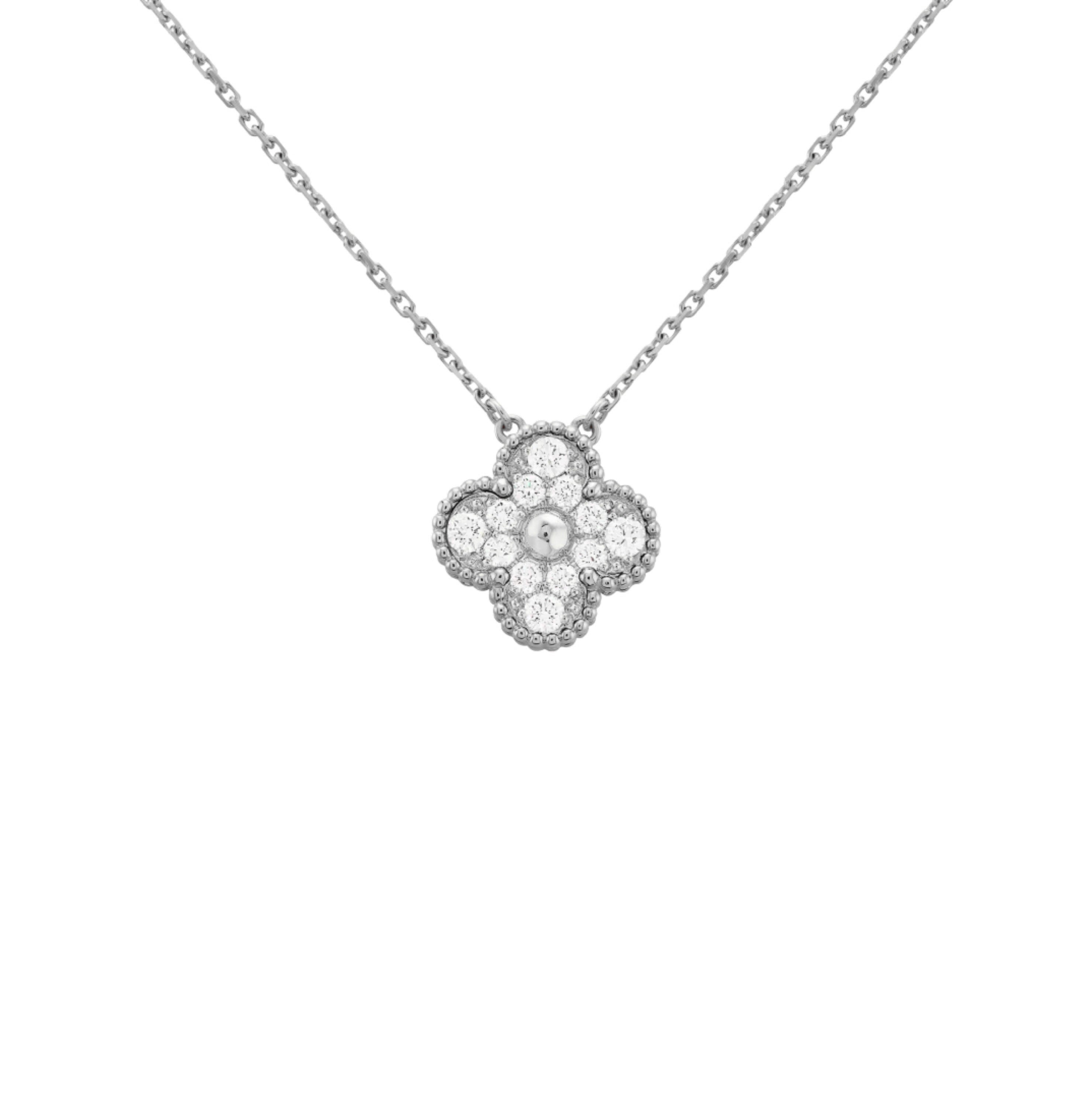 Clover Diamond Necklace | Silver