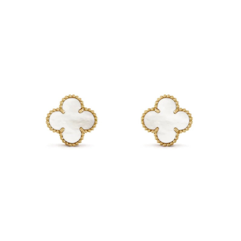 Clover Earrings | White Gold