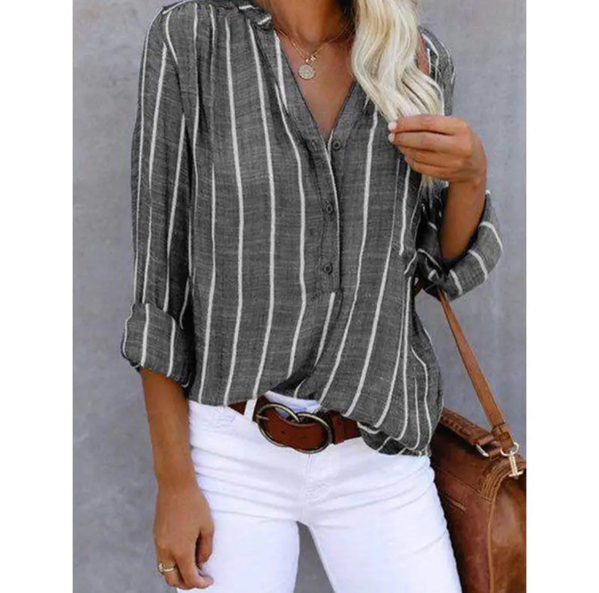 Grace  - Striped Casual Blouse