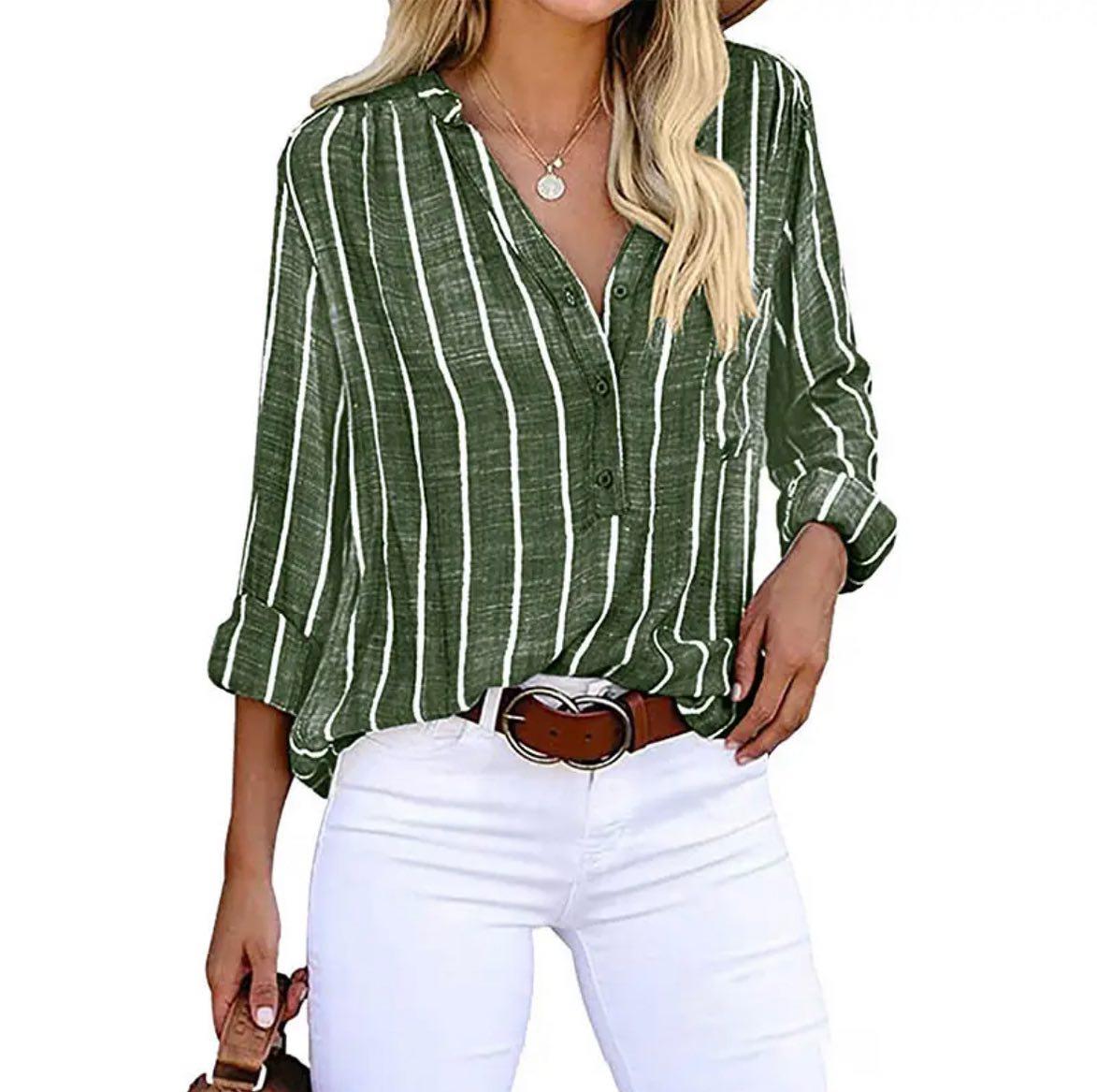 Grace  - Striped Casual Blouse