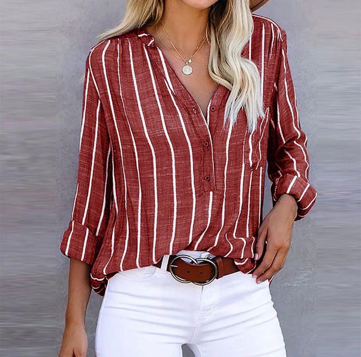 Grace  - Striped Casual Blouse