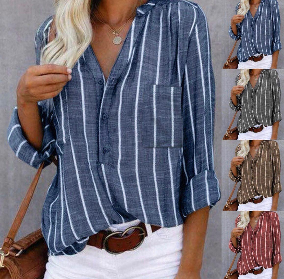 Grace  - Striped Casual Blouse