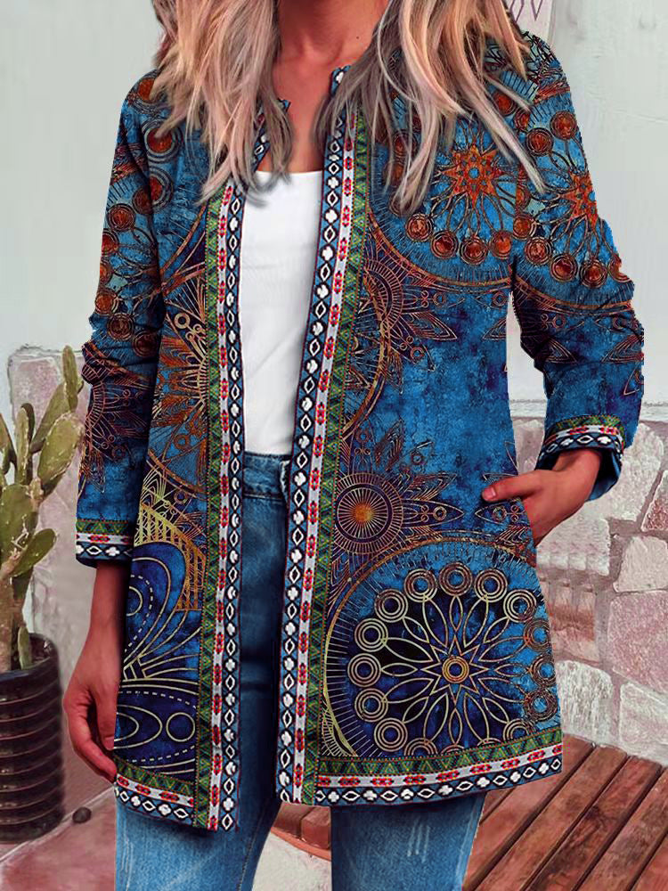 Christina - Retro Style Printed Cardigan