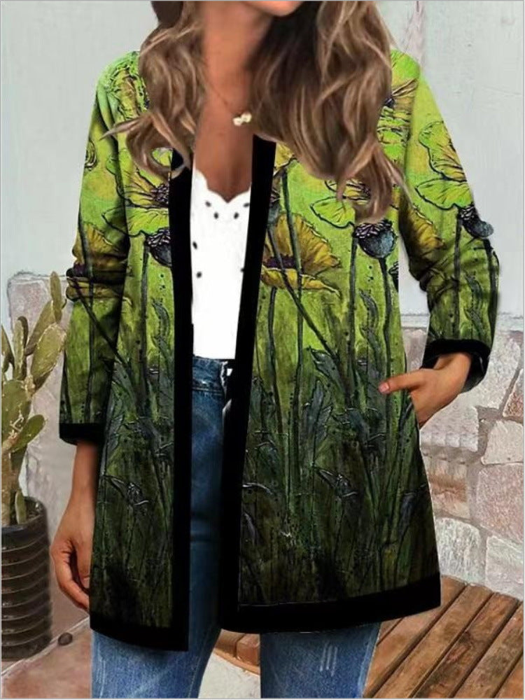 Emliy Retro Style Printed Cardigan