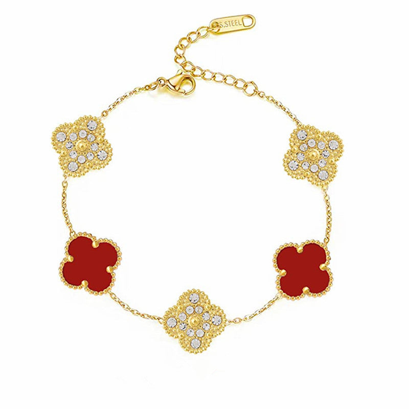 Deluxe Clover Bracelet | Ruby