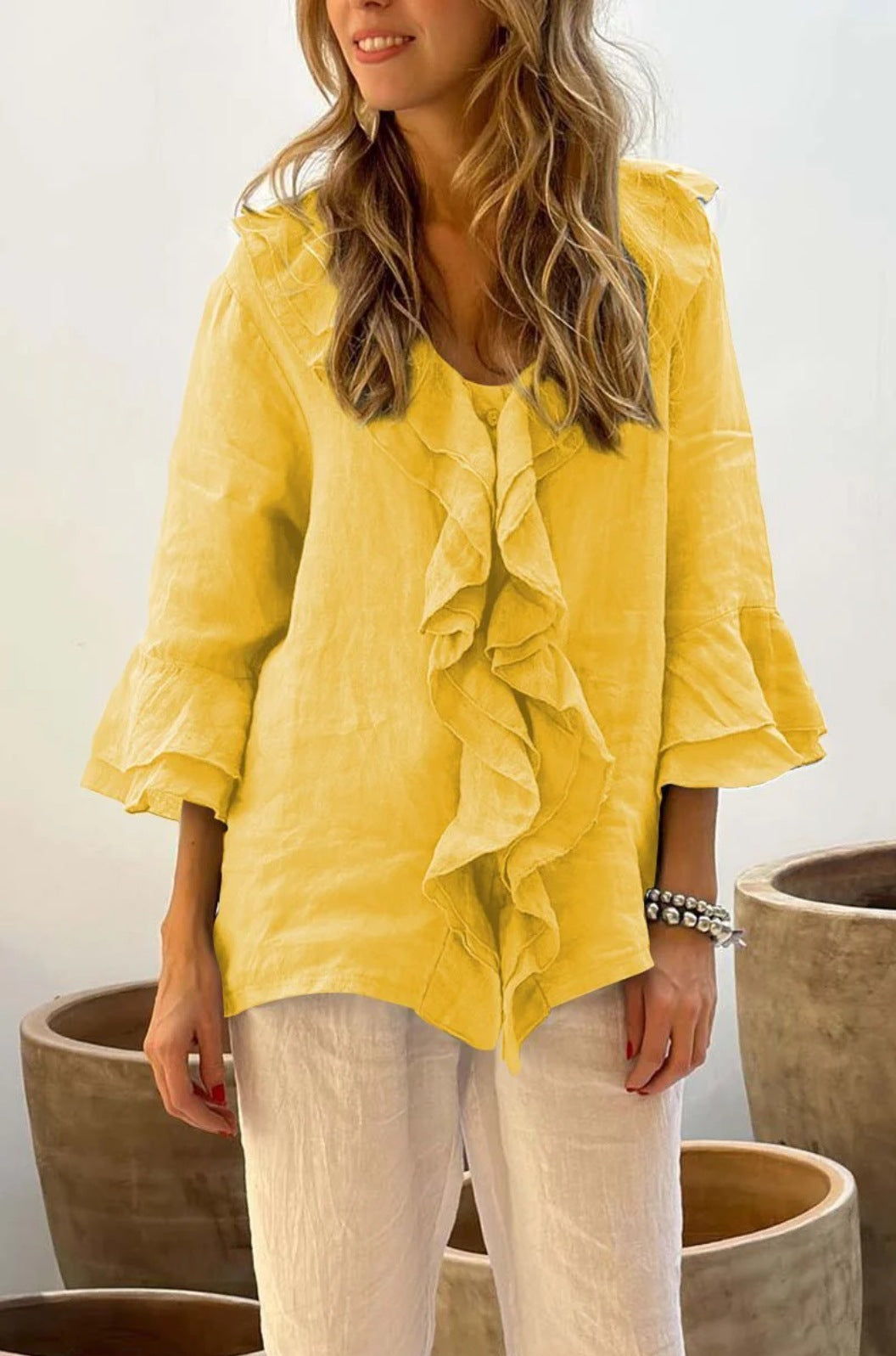 Zyla - Stylish Ruffled Blouse