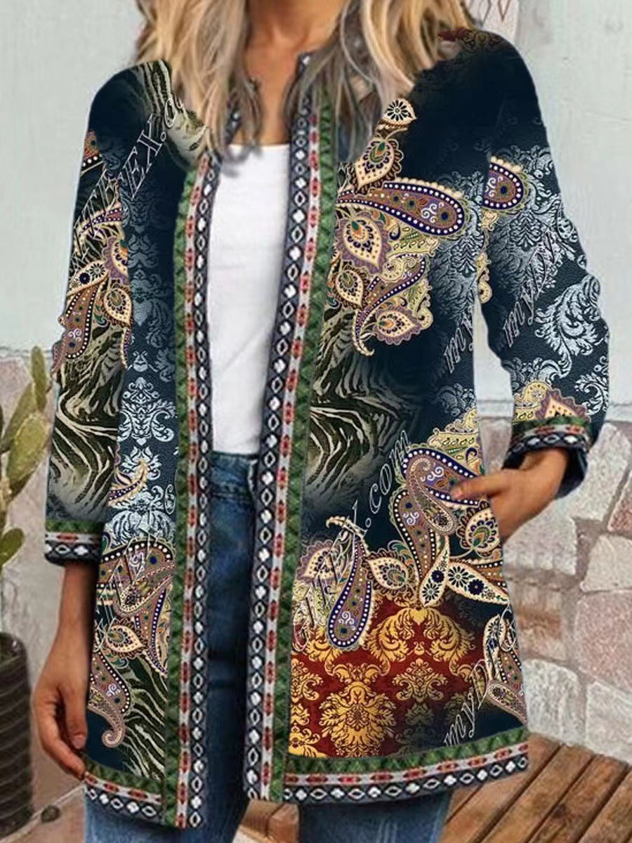 Eliani - Retro Style Printed Cardigan