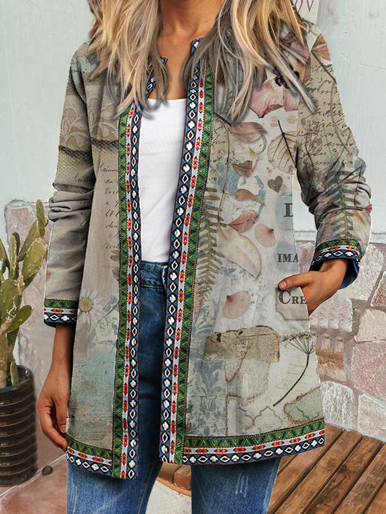 Mia - Retro Style Printed Cardigan