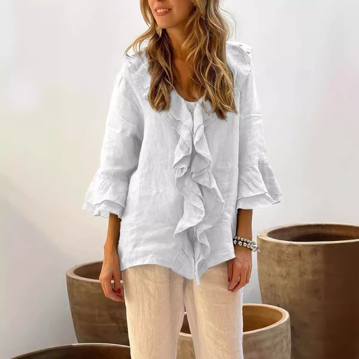 Zyla - Stylish Ruffled Blouse