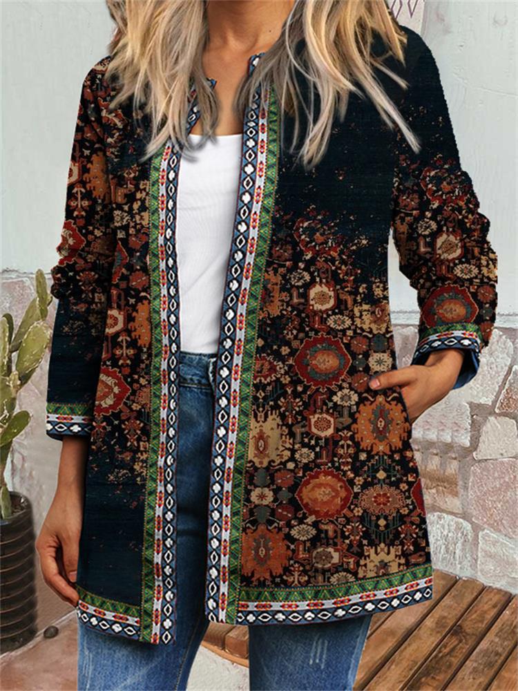 Calthor - Retro Style Printed Cardigan