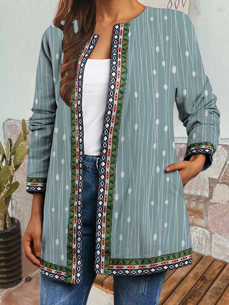 Clover - Printed Retro Style Cardigan