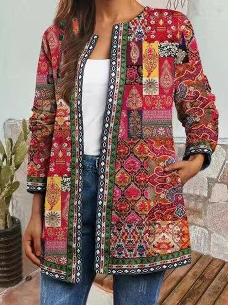 Tansy - Retro Style Printed Cardigan