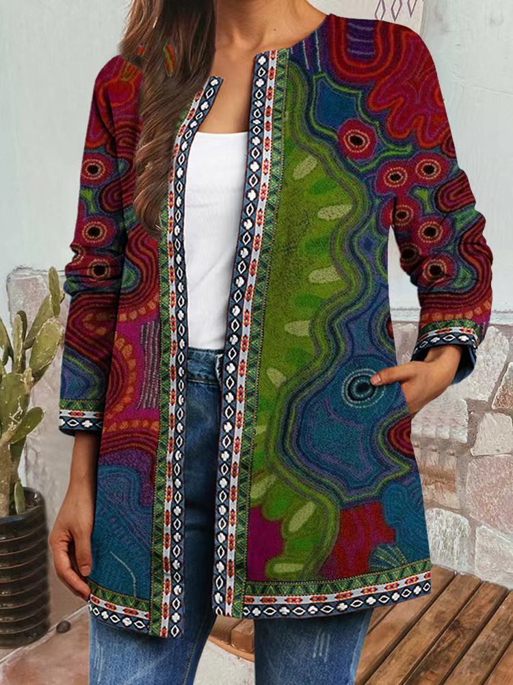 Tansy - Retro Style Printed Cardigan