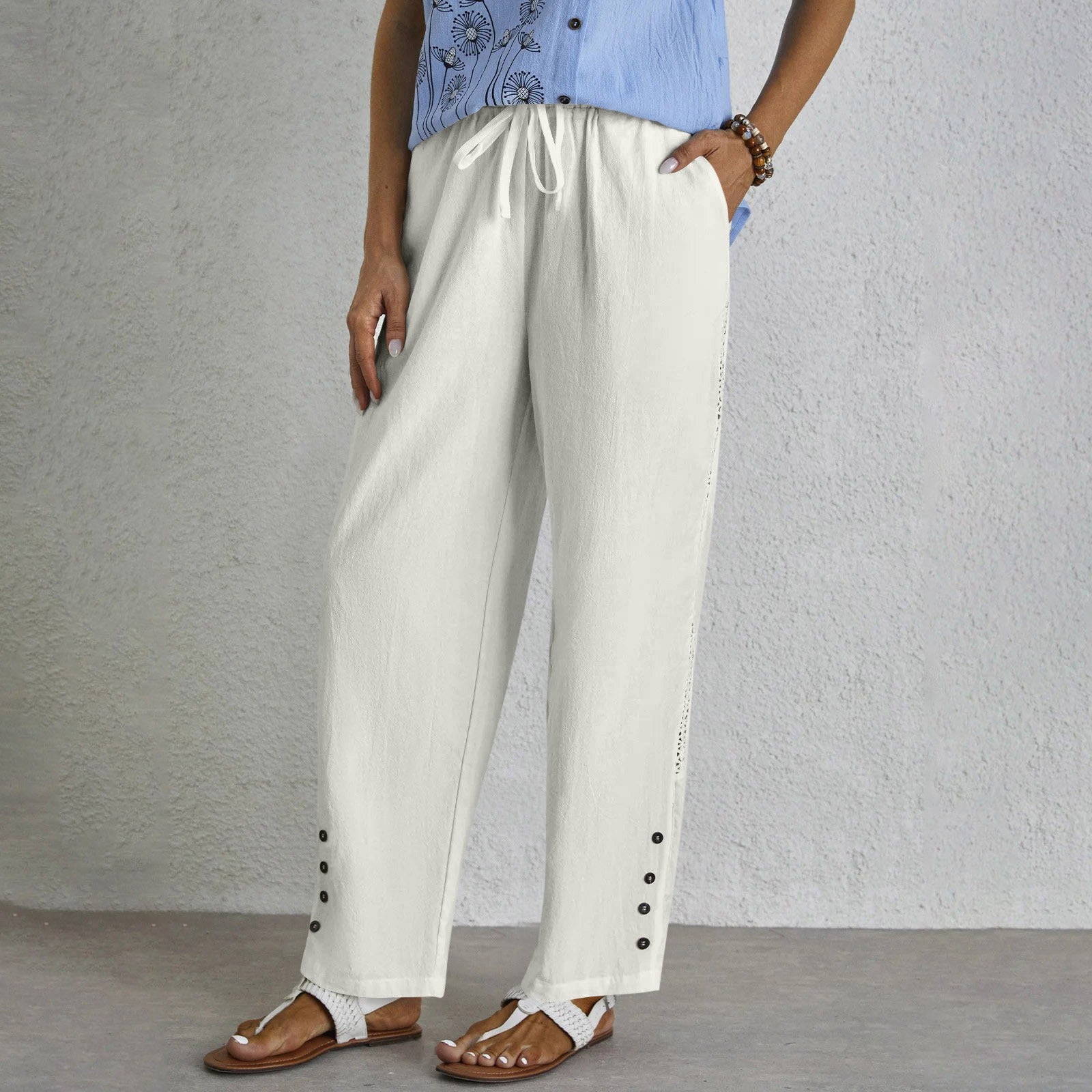 Cathy - Effortless Buttoned Trousers