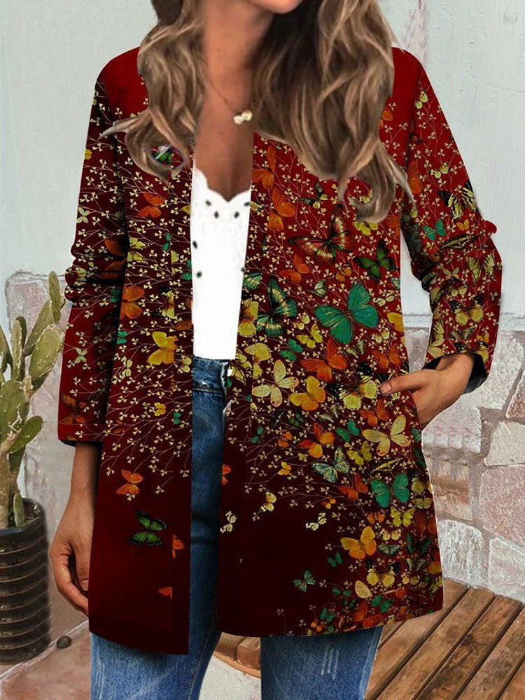 Gerogia Retro Style Printed Cardigan