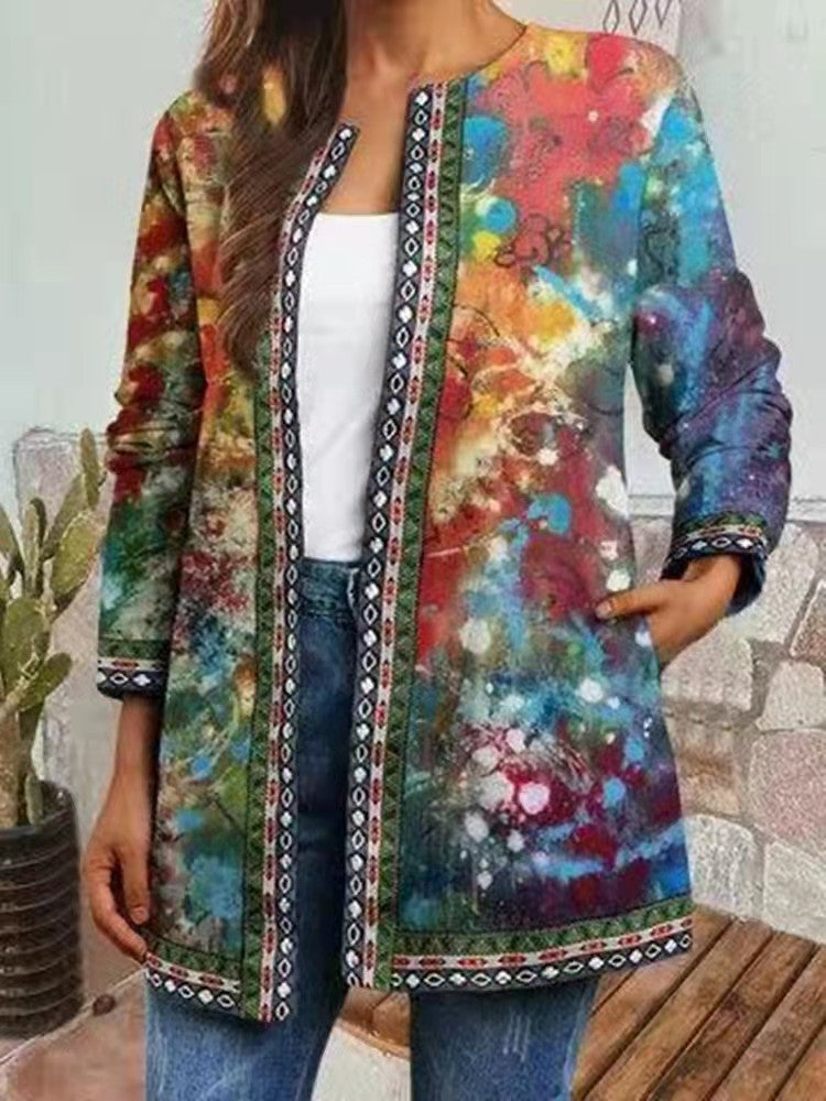 Calthor - Retro Style Printed Cardigan