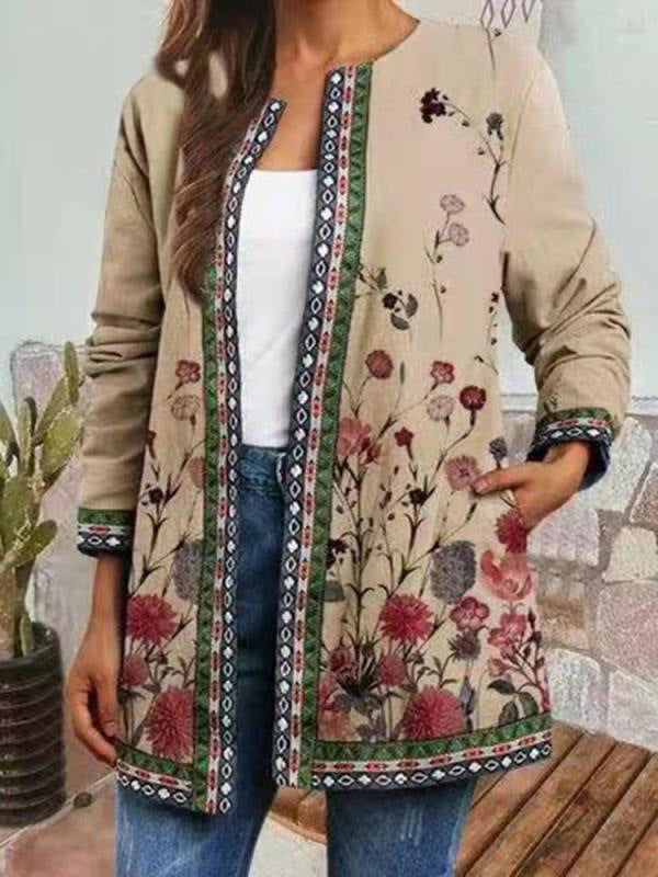 Calthor - Retro Style Printed Cardigan