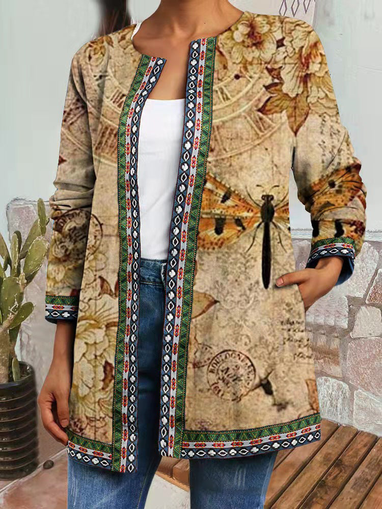 Emliy Retro Style Printed Cardigan