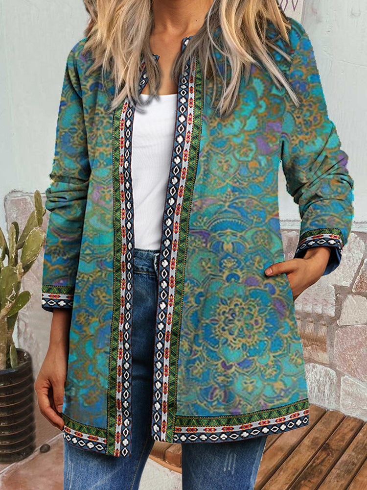 Eliani - Retro Style Printed Cardigan