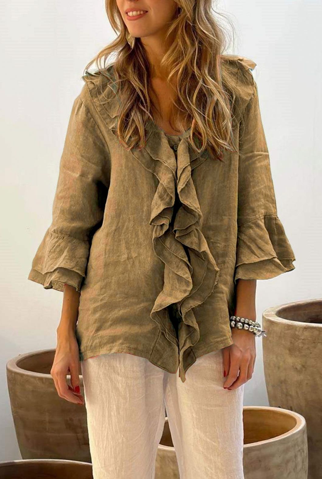 Zyla - Stylish Ruffled Blouse