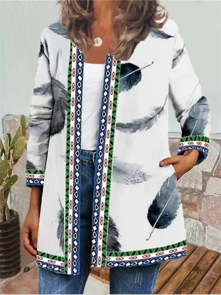 Zorana - Retro Style Printed Cardigan