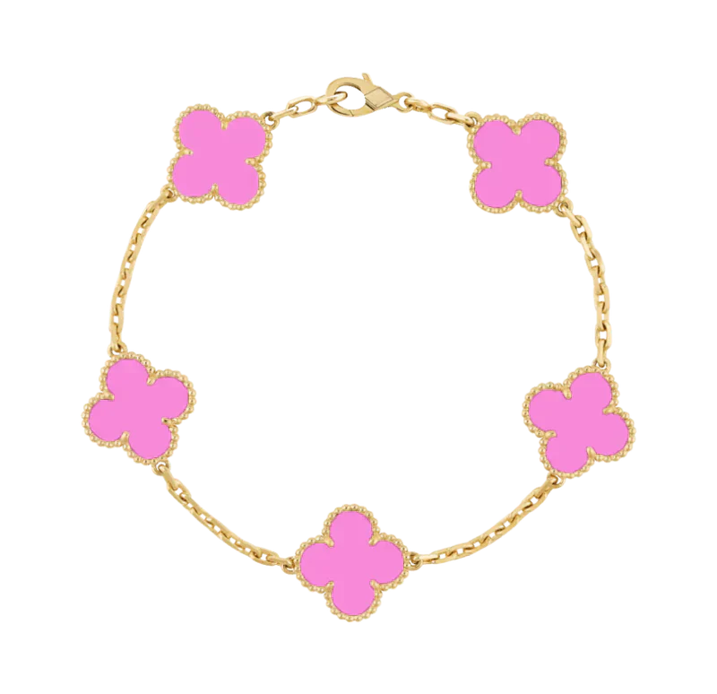 Clover Bracelet | Neon Pink Gold