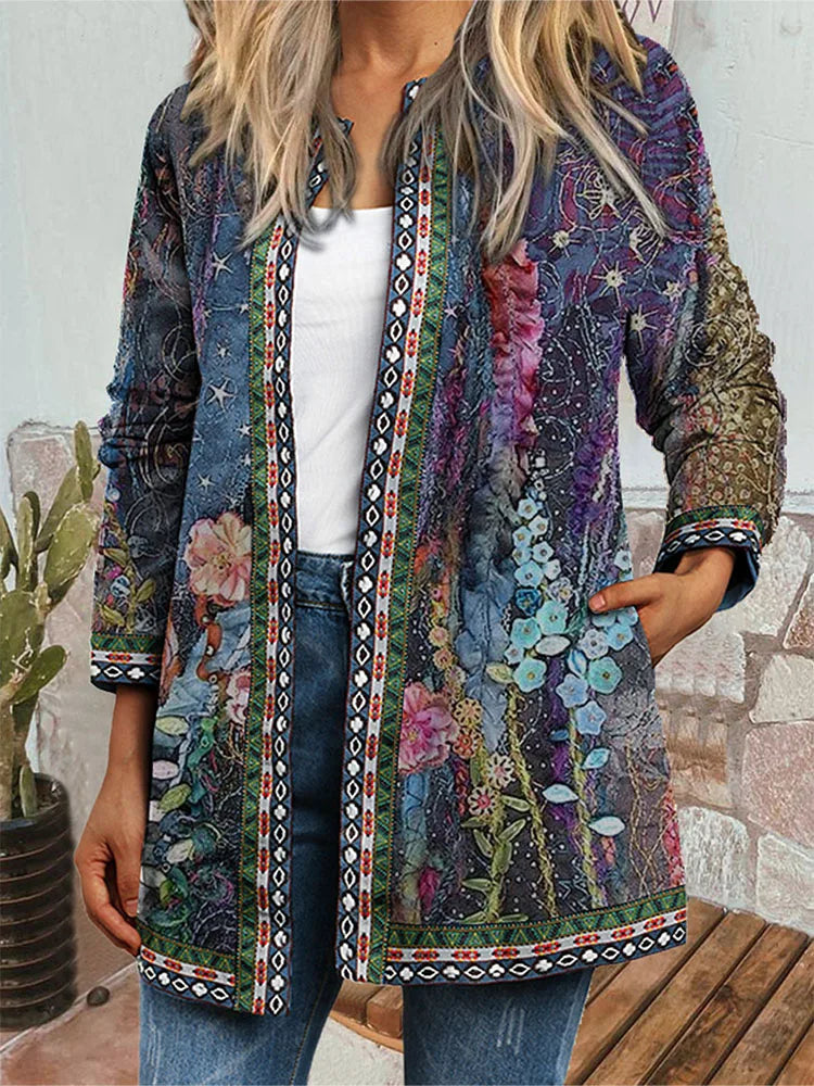 Bobbi - Retro Style Printed Cardigan