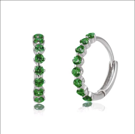 Earrings Le Chic | Silver Emerald