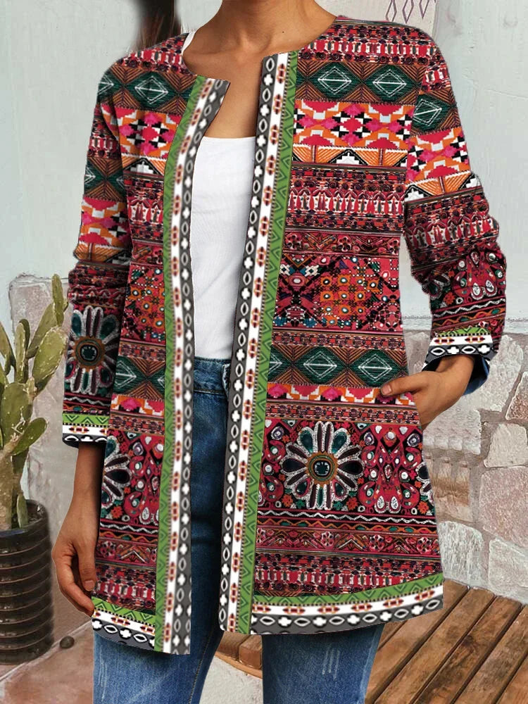 Christina - Retro Style Printed Cardigan